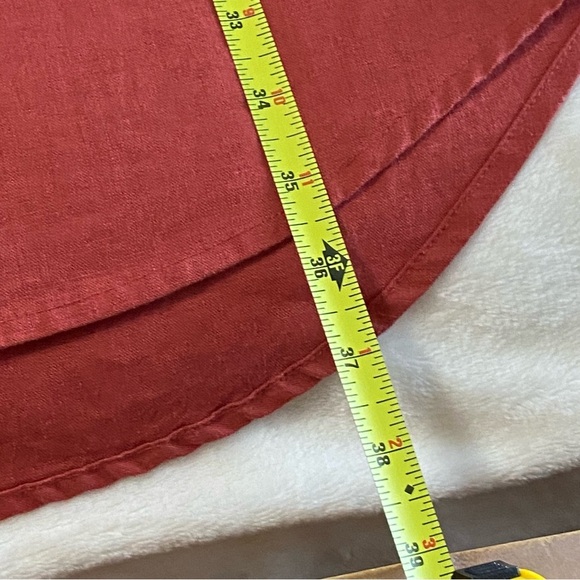 ANNE KLEIN / Rust Linen Blend Sleeveless Dress with Tie Belt Size 6 - Picture 12 of 13